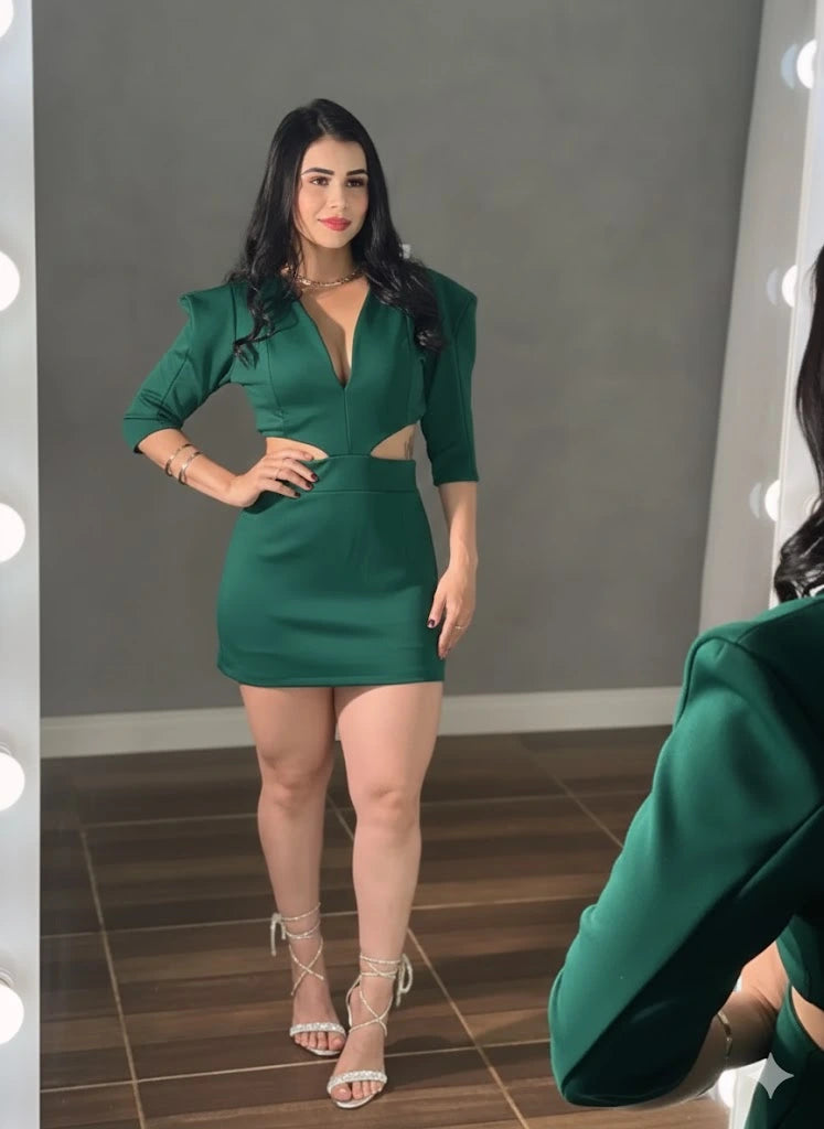 Vestido Macaquinho Manga Princesa | Short Por Baixo