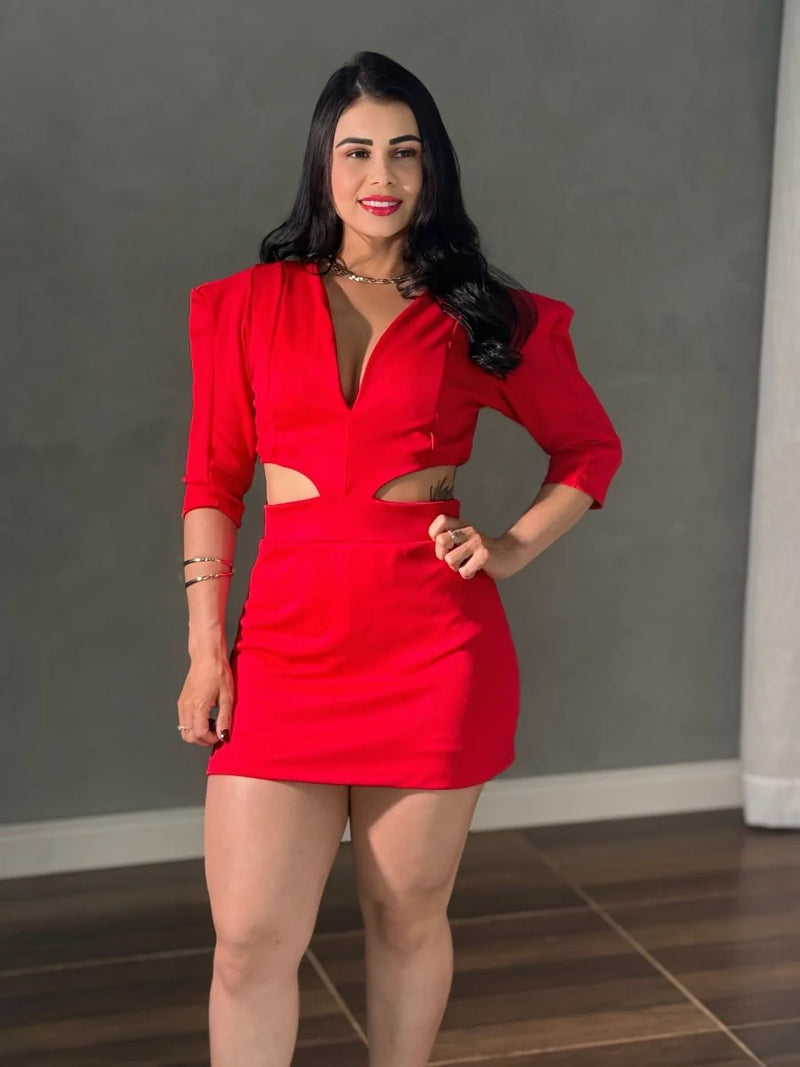 Vestido Macaquinho Manga Princesa | Short Por Baixo